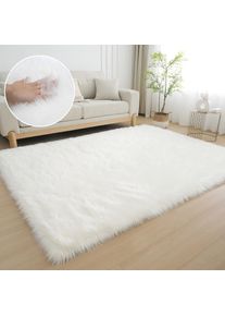 my home , Fellteppich »Dena, Hochflor Teppiche, kuschelig weich« rechteckig 60 mm Höhe Kunstfell, Uni-Farben, Wohnzimmer, Schlafzimmer, Esszimmer ,...