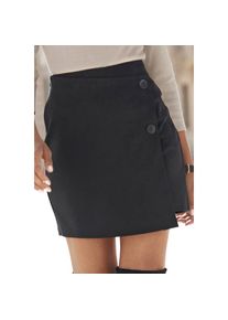 Buffalo , Hosenrock, in Wickeloptik mit Zierknöpfen, Skort, casual-chic, elegant , schwarz , 38 , 38 , Rock im Skort-Stil