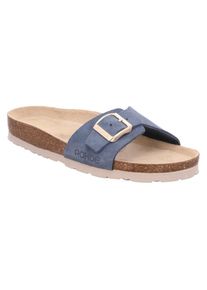 Rohde , Pantolette, Keilabsatz, Sommerschuh, Schlappen mit vorgeformtem Softfußbett , jeansblau , 40 , 40 , Mit verstellbarer Schnalle