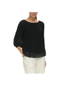 s.Oliver BLACK LABEL, Damen, Klassische Bluse mit Plisseefalten, black, 36, black, Bluse von s.Oliver BLACK LABEL