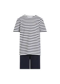 Tommy Hilfiger Underwear , Pyjama »S/S JERSEY PJ SET«, (Set, 2 tlg., 2er), mit Logostickerei , Breton Stripe/Desert Sky , 164/170 , 164/170 ,...