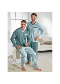 King´S Club Kings Club , Herren,Damen , Schlafanzug , jade + jade-gestreift , 56/58 , 56/58 , Single-Jersey