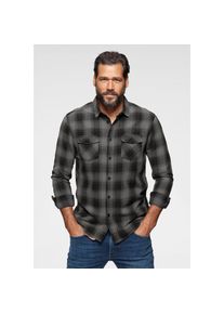 Arizona, Herren, Langarmhemd im trendigem Karo und Brusttaschen, anthrazit, N-Gr, S (37/38) -N-Gr, anthrazit, Leicht gewaschene Optik