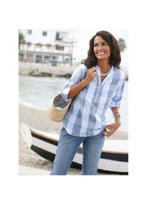 Casual Looks , Damen , Schlupfbluse , marine-weiß-kariert , 38 , 38 , Bluse im lässigen Karomuster