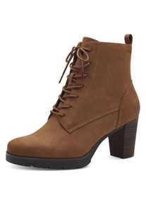 Tamaris , Schnürstiefelette, Trichterabsatz, Stiefelette, Businessmode in veganer Verarbeitung , cognac , 39 , 39 , Zeitlose Stiefelette mit...