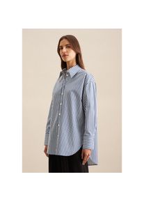 Seidensticker , Longbluse »Schwarze Rose«, Langarm Kragen Streifen , blue , XXL (44) , XXL (44) , Passform: Oversized