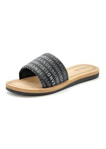 ELBSAND, Damen, Badepantolette &raquo;Pantolette&laquo; Badeschuh, Sandale, ultraleicht VEGAN, schwarz, 40, schwarz, Besonders leichte und flexible Badesandale 