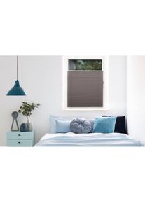 mydeco, Plissee &raquo;Free&laquo; Lichtschutz ohne Bohren verspannt, hellgrau + wei&szlig;, Obermaterial: 100% Polyester, 130 cm, hellgrau + wei&szlig;