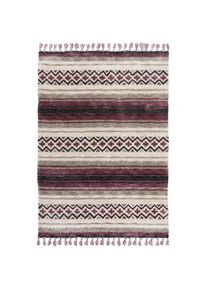 Gino Falcone, Teppich &raquo;Vittoria 018&laquo; rechteckig 15 mm H&ouml;he besonders weich durch Microfaser, mit Fransen, beere, Kunstfaser, B : 80 cm 1 Stk. -15 mm, 