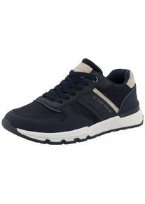 Tom Tailor , Sneaker, Freizeitschuh, Halbschuh, Schnürschuh mit Kontrastbesatz , navy-beige , 40 , 40 , Sneaker mit Logoschriftzug und Logoprägung...