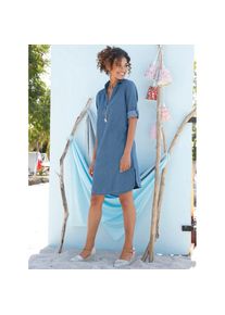 Casual Looks , Damen , Jeanskleid »Jeans-Kleid« , blue-bleached , Normalgrößen , 50 -Normalgrößen , 50 , gewebte Qualität
