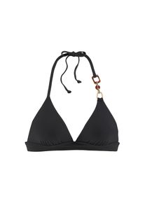 Lascana, Damen, Triangel-Bikini-Top &raquo;Yves&laquo; mit edlen Zieraccessoires, schwarz, Cup C/D, 36 -Cup C/D, schwarz, Mit herausnehmbaren Cups