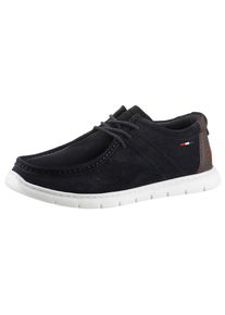Dockers by Gerli , Schnürschuh, Mokassin, Sommerschuh, Schnürschuh mit heller Laufsohle , navy-dunkelblau , 43 , 43 , Schnürschuh mit aufwändiger...