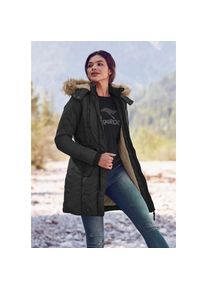 ALPENBLITZ, Damen, Parka &raquo;Wintercharme&laquo; mit Kapuze f&uuml;r kalte Temperaturen, aus Webstoff, mit Kapuze, mit Taschen, black, 34, black, Warmer Parka mit 