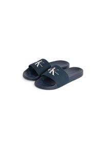 Calvin Klein Jeans , Badepantolette »SLIDE MONOGRAM«, Sommerschuh, Schlappen, Poolslides, Strandschuh mit Logoschriftzug , navy , 46 , 46 , Für...