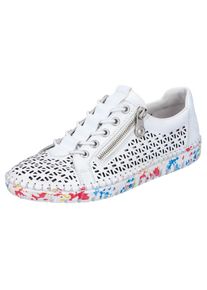 Rieker , Slip-On Sneaker, Halbschuh, Freizeitschuh, Schlupfschuh mit Gummizug , weiß-bunt , 40 , 40 , Slipper mit luftiger Perforation