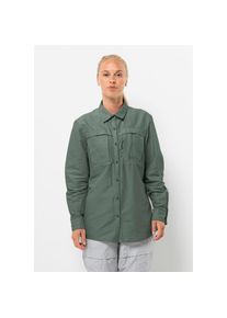 Jack Wolfskin, Damen, Langarmbluse &raquo;BARRIER LS SHIRT W&laquo;, hedge-green, XL (46), hedge-green, Krempel&auml;rmel