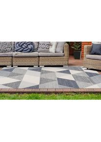 Calo-deluxe, Teppich &raquo;Rico 405&laquo; rechteckig 10 mm H&ouml;he In- und Outdoor geeignet, pflegeleicht, Wohnzimmer, grau/creme, Kunstfaser, B : 80 cm 1 Stk. -10