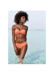 Venice Beach , Bandeau-Bikini-Top »Lucky«, aus gerippter Strukturware , lachs , Cup D , 38 -Cup D , 38 , Trendige Unifarbe