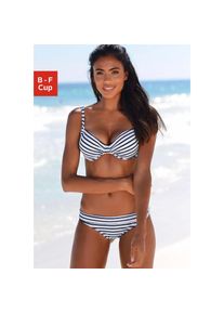 Venice Beach , Bügel-Bikini-Top »Summer«, mit Doppelträgern , weiß-marine-gestreift , Cup C , 36 -Cup C , 36 , Verstellbare Doppelträger