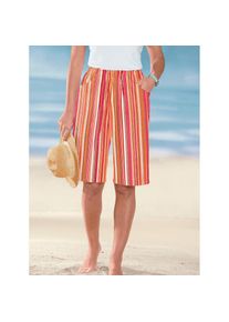 Classic Basics , Damen , Bermudas , apricot-rot-gestreift , Normalgrößen , 52 -Normalgrößen , 52 , bequemer Dehnbund