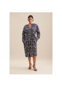 Seidensticker , Sommerkleid »Schwarze Rose«, Langarm Kragen Punkte , dunkelblau , Normalgrößen , 3XL (46) -Normalgrößen , 3XL (46) , Passform: Regular