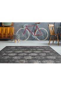 Calo-deluxe, Teppich &raquo;Rossa 707&laquo; rechteckig 5 mm H&ouml;he Vintage Optik, Wohnzimmer, anthrazit, Kunstfaser, B : 80 cm 1 Stk. -5 mm, anthrazit