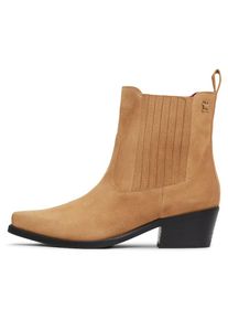 Tommy Hilfiger , Cowboy Stiefelette »TH SUEDE COWBOY BOOT«, Blockabsatz, Westernstiefelette, Stiefelette, Boots in spitzer Form , beige , 36 , 36 ,...