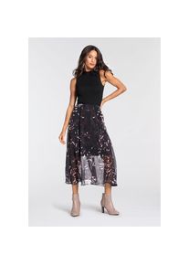 Laura Scott , Abendkleid, für schicke Anlässe und legere Freizeitlooks, wadenlang , schwarz-taupe-brdx , N-Gr , 36 -N-Gr , 36 , Ausgestellter...