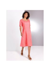 CREATION L PREMIUM , Sommerkleid »Leinen-Kleid« , koralle-weiß-bedruckt , Normalgrößen , 46 -Normalgrößen , 46 , gewebte Qualität