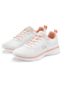 Lascana, Damen, Sneaker Freizeitschuh, Halbschuh im sportiven Look VEGAN, wei&szlig;/lachsfarben, 42, wei&szlig;/lachsfarben, Textilschuhe, Stoffschuhe mit 