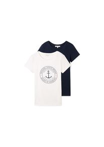 Tom Tailor Denim , T-Shirt, (Packung, 2 tlg.), Doppelpack mit Logo-Print , sky captain blue , XS (34) , XS (34) , 2er Pack T-Shirts von TOM TAILOR...