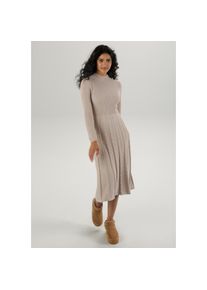 Aniston SELECTED, Damen, Strickkleid mit Zopfstrickmuster, beige, N-Gr, 38 -N-Gr, beige, Unifarbenes Strickkleid