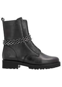 Remonte , Stiefelette, Blockabsatz, Boots mit abnehmbarer Zierkette , schwarz , 41 , 41 , Modische Stiefelette mit Logoprägung an der Ferse