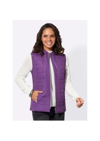 Casual Looks, Damen, Steppweste, lila, 42, lila, modisches Karo-Steppmuster