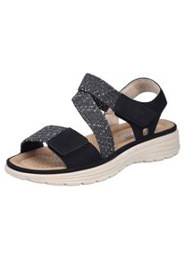 Rieker , Sandale, Sommerschuh, Outdoorsandale mit regulierbaren Klettverschlüssen , schwarz , 39 , 39 , Sportive Sandale mit Riemchen in Flechtoptik