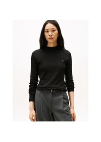 Tommy Hilfiger, Damen, Langarmshirt &raquo;SLIM CODY MOCK-NK LS&laquo;, Black, XXXL(46), Black, Langarmshirt von Tommy Hilfiger Womanswear