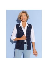 Classic Basics , Damen , Strickweste , marine , 44 , 44 , Ajourmuster allover