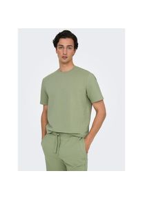 Only & Sons ONLY & SONS, Herren, Rundhalsshirt &raquo;ONSKIAN LIFE REG SEERSUCKER SS TEE NOOS&laquo;, Seagrass, XL, Seagrass, T-Shirt von Only & Sons