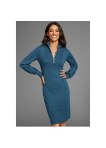 Laura Scott , Strickkleid, kurzes Kleid, femininer Look, aus Strickstoff, langärmlig , petrol , N-Gr , 40 -N-Gr , 40 , Figurbetonter Schnitt betont...