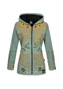 DEPROC Active , Fleecejacke »Patchwork Multicolor NUNAVUT II NEW FLOWER POWER« , grün , 36 (S) , 36 (S) , Sehr aktuelle Damen Patchwork Outdoor...
