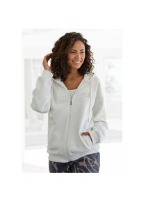 Lascana , Kapuzensweatjacke mit seitlichen Taschen und Innen angeraut, Loungewear , beige , 32/34 , 32/34 , Sweatjacke mit regulierbare Kapuze