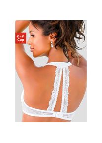 Lascana , Neckholder-BH, Dessous mit softem Neckholder und Spitzenrücken, sexy Dessous , weiß , Cup D , 95 -Cup D , 95 , Leicht wattierter...