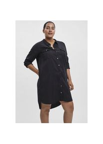 Vero Moda Curve, Damen, Jeanskleid &raquo;VMSILA LS SHORT DRESS MIX GA CURVE NOOS&laquo;, Black, N-Gr, 46 -N-Gr, Black, Modischer Stil: stets trendbewusst und 