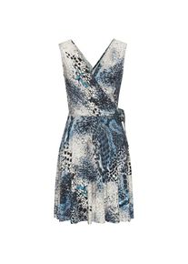 Lascana, Damen, Jerseykleid mit V-Ausschnitt, Sommerkleid, Skaterkleid, modisch, blau bedruckt, N-Gr, 36 -N-Gr, blau bedruckt, Tiefer V-Ausschnitt in 