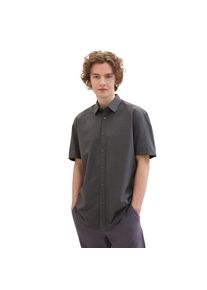 Tom Tailor Denim , Kurzarmhemd, mit Muster , grey colored dots structure , N-Gr , XXL -N-Gr , XXL , Hemd von Tom Tailor Denim
