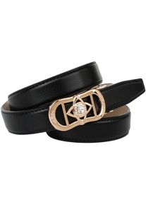 Anthoni Crown, Damen, Lederg&uuml;rtel mit exklusiver Koppelschlie&szlig;e, Ton in Ton Steppung, schwarz, schwarz, Bombiert und abgen&auml;ht