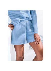 French Connection, Damen, Shorts in lockerer Weite, Loungewear, hellblau-meliert, N-Gr, 32/34 -N-Gr, hellblau-meliert, Rippstrick Shorts