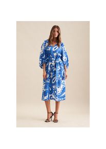 Seidensticker , Sommerkleid »Schwarze Rose«, 3/4-Arm V-Neck Paisley , blau , Normalgrößen , XL (42) -Normalgrößen , XL (42) , Ärmellänge: 3/4-Arm