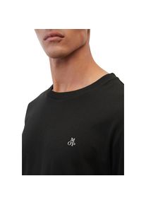 Marc O'Polo Marc O'Polo, Herren, Langarmshirt mit dezentem Logo-Print vorne, black, S, black, Rundhalsausschnitt bietet klassische und vielseitige Styling-